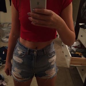 TOPSHOP SHREDDED SHORTS